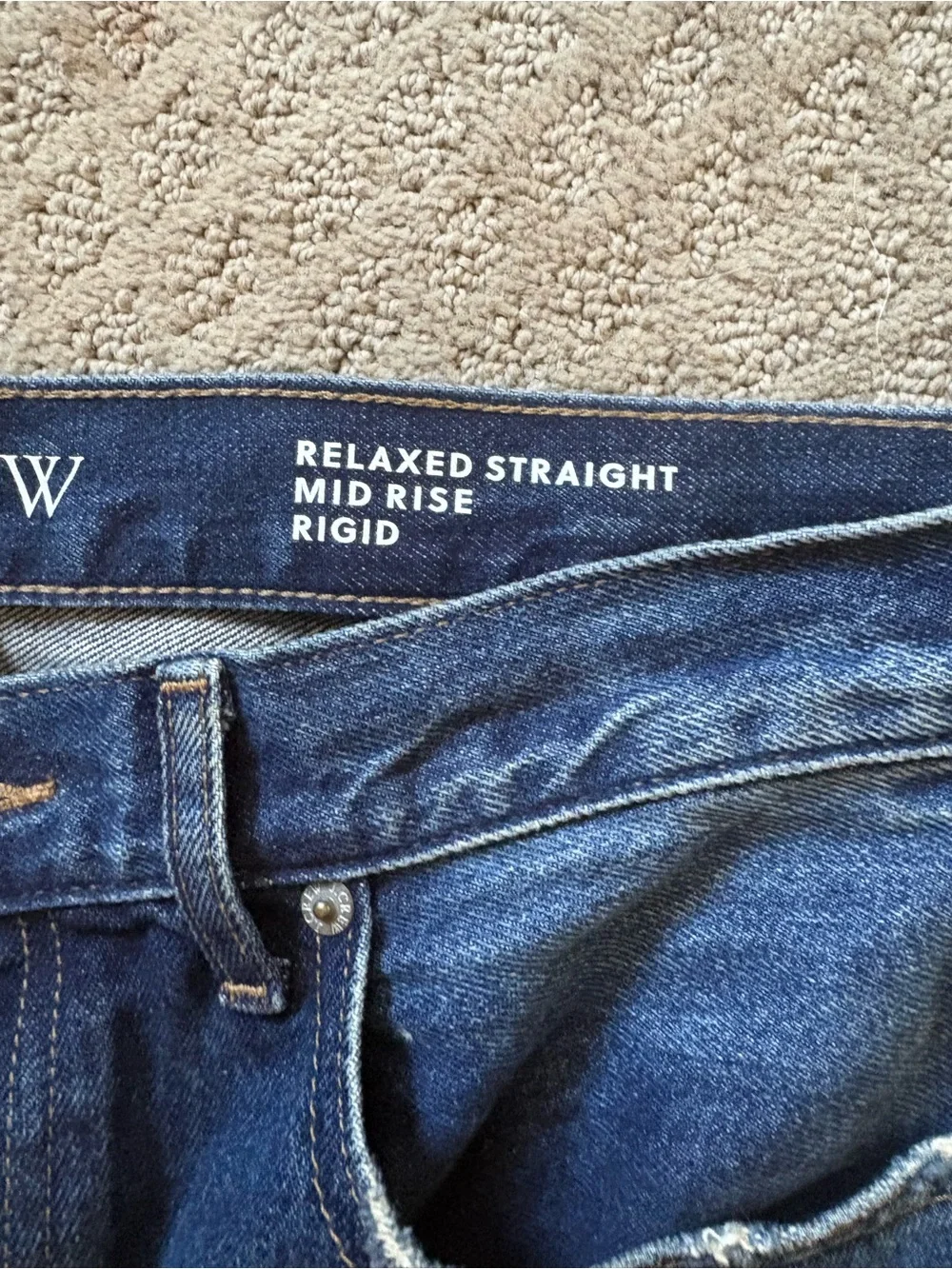 J. Crew Straight-Leg Dark Blue Jeans with Red & Pink Side Stripes